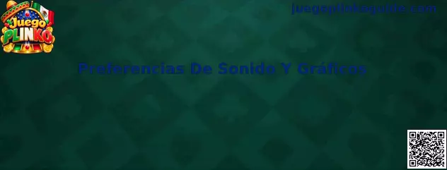 Configuración de preferencias de sonido y gráficos para Juego Plinko